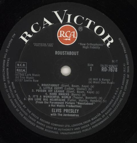 Elvis Presley Roustabout - 1st UK vinyl LP album (LP record